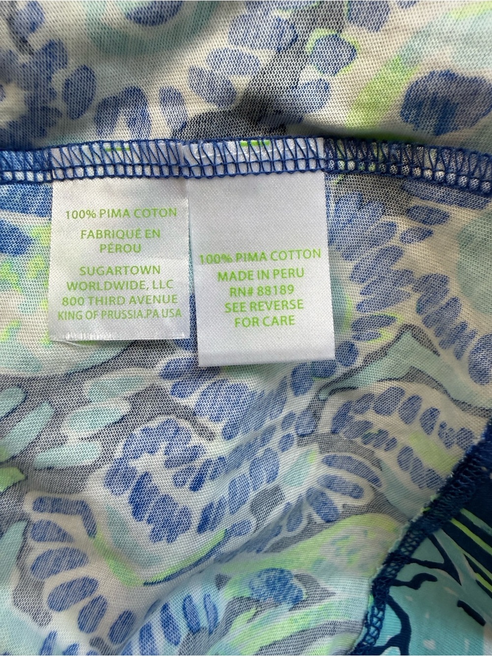 Lilly Pulitzer Marlowe T-Shirt Dress Size Large Blue/Green Sunset Swim - Picture 4 of 4